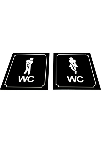Wc Tabelası Bay Bayan Takım (2 Adet) Yönlendirme 10 cm x 12 cm