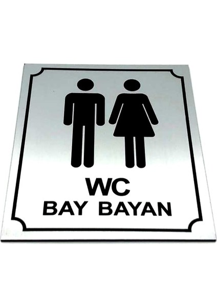 Wc Tuvalet Tabelası Bay Bayan, Yönlendirme Levhası 10 cm x 12 cm