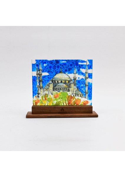 Sultanahmet Camii Illüstrasyonu Dekoratif Cam Pano fiyatları