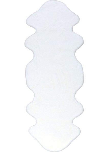 Yumuşak Yıkanabilir Beyaz Ikili Kuzu Post Halı