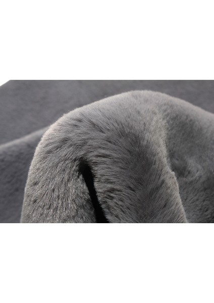 Yumuşak Yıkanabilir Ay Şekilli Koyu Gri Post Halı indirimleri