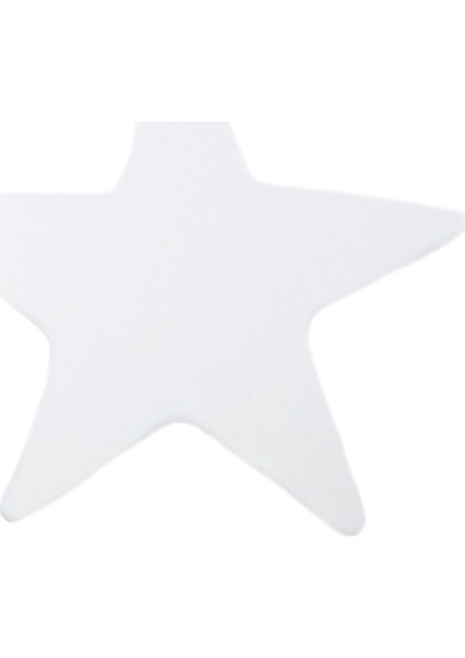 Yumuşak Yıkanabilir Yıldız Şekilli Beyaz Post Halı