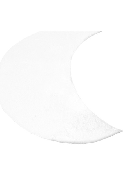 Yumuşak Yıkanabilir Ay Şekilli Beyaz Post Halı fiyatları