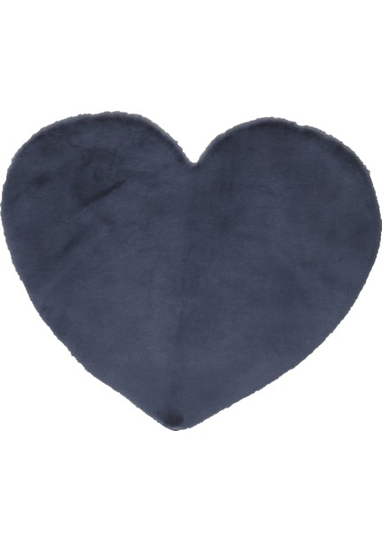 Yumuşak Yıkanabilir Kalp Şekilli Koyu Gri Post Halı