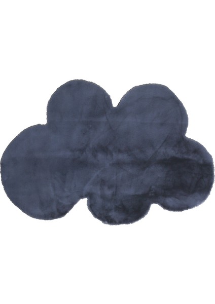 Yumuşak Yıkanabilir Bulut Şekilli Koyu Gri Post Halı