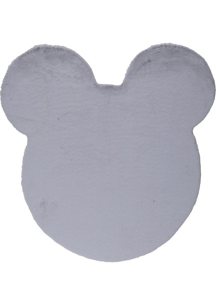 Yumuşak Yıkanabilir Miki Şekilli Gri Post Halı