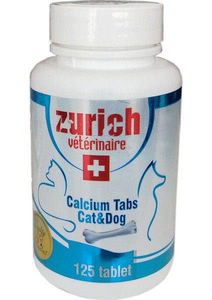 Zurich Kedi Köpek Kalsiyum Tablet 125 Adet