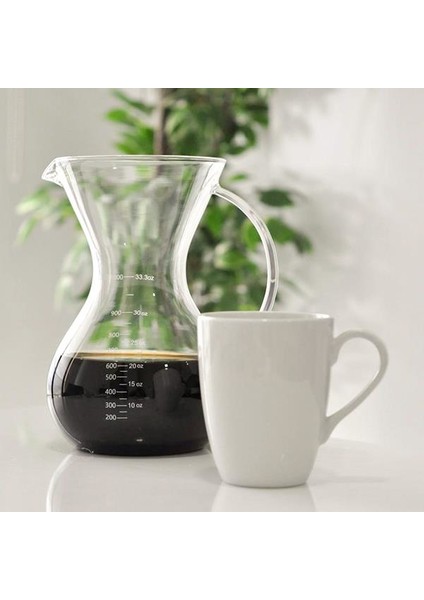 1000 ml Çelik Filtreli *chemex Kahve Demleme Sürahisi-Karaf (Pour Over Dripper Coffee Server)