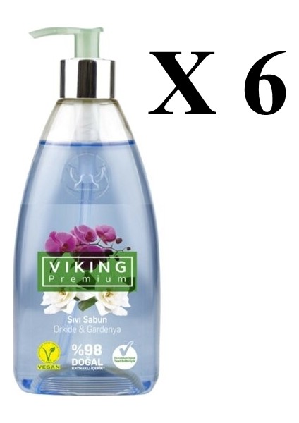 Premium Sıvı Sabun Orkide ve Gardenya 500 ml - 6 Adet