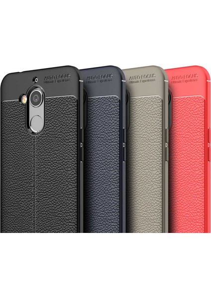 General Mobile Gm 8 Kılıf Ultra Korumalı Deri Desenli Lüx Niss Silikon Kılıf + Nano Ekran Koruyucu Siyah fiyatları