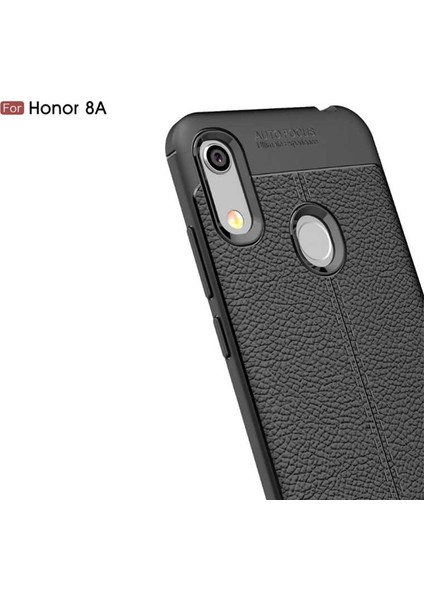 Huawei Y6S 2019 Kılıf Ultra Korumalı Deri Desenli Lüx Niss Silikon Kılıf + Tam Kaplayan 5d Cam Ekran Koruyucu Siyah