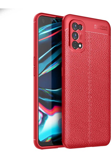 - Realme 7 Pro - Kılıf Auto Focus Karbon Niss Silikon Kapak - Kırmızı - T15424