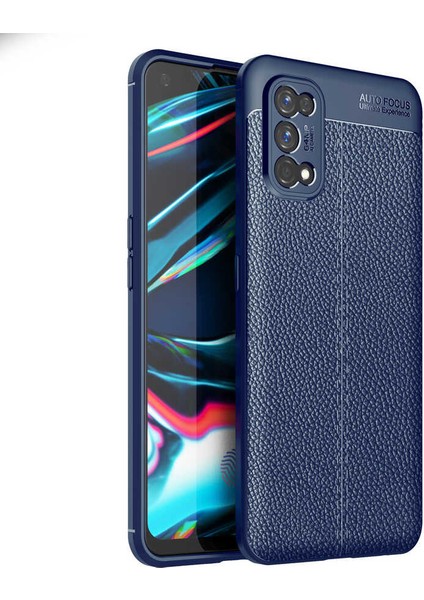 - Realme 7 Pro - Kılıf Auto Focus Karbon Niss Silikon Kapak - Lacivert - T15424