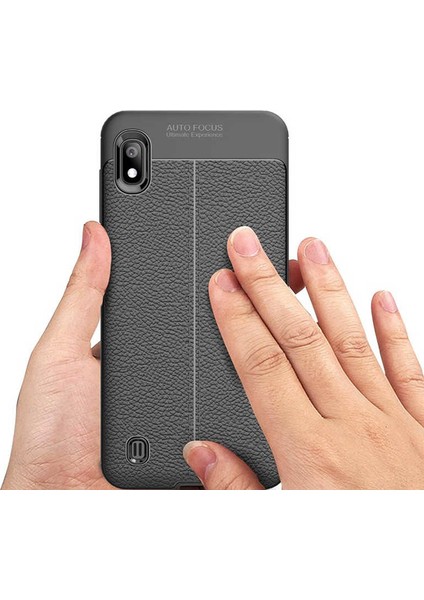 Samsung Galaxy A10S Kılıf Ultra Korumalı Deri Desenli Lüx Niss Silikon Kılıf + Tam Kaplayan 5d Cam Ekran Koruyucu Lacivert fiyatları