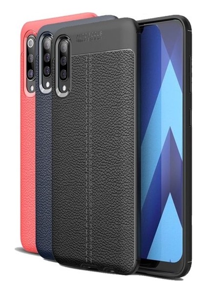 Samsung Galaxy A30S Kılıf Ultra Korumalı Deri Desenli Lüx Niss Silikon Kılıf + Tam Kaplayan 5d Cam Ekran Koruyucu Kırmızı fiyatları