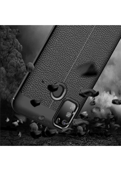 Samsung Galaxy M31S Kılıf Ultra Korumalı Deri Desenli Lüx Niss Silikon Kılıf + Tam Kaplayan 5d Cam Ekran Koruyucu Siyah fiyatları