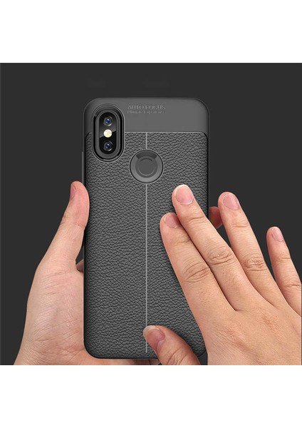 Xiaomi Mi A2 Lite Kılıf Ultra Korumalı Deri Desenli Lüx Niss Silikon Kılıf + Tam Kaplayan 6d Nano Ekran Koruyucu Lacivert fiyatları