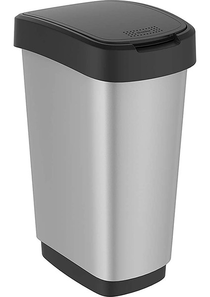 Swing Çöp Kutusu 50 lt. Metalik Gri