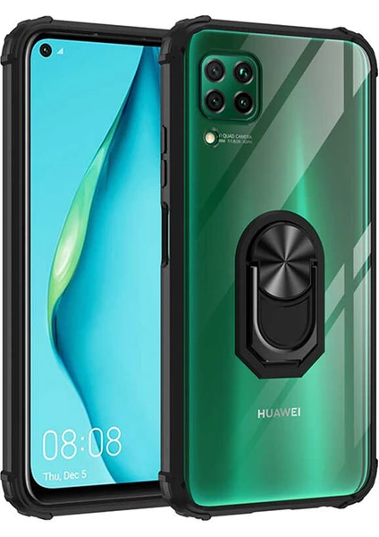 Huawei P40 Lite Military Armor Tank Zırh Arkası Şeffaf Köşe Korumalı Mola Kapak