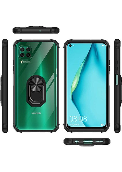 Huawei P40 Lite Military Armor Tank Zırh Arkası Şeffaf Köşe Korumalı Mola Kapak