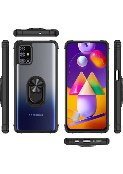 Samsung Galaxy A51 Military Armor Tank Zırh Arkası Şeffaf Köşe Korumalı Mola Kapak