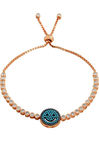 Firuze Taşlı Smile Suyolu Asansörlü Bileklik