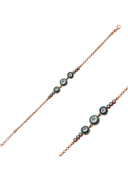 Firuze Taşlı Üç Taş Bileklik