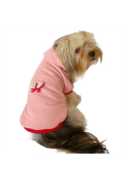 Pembe Kelebek Kapşonlu Sweat By Kemique Köpek Kazağı fiyatları