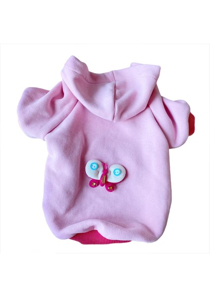 Pembe Kelebek Kapşonlu Sweat By Kemique Köpek Kazağı modelleri
