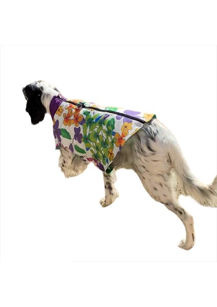 Flower Power Su Itici Köpek Yağmurluğu , Orta ve Büyük Irklar Için Yağmurluk