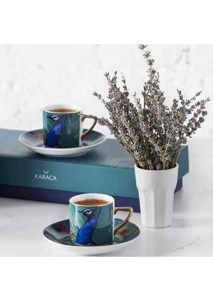 Peacock 4 Kişilik Kahve Fincanı Takımı 90 ml