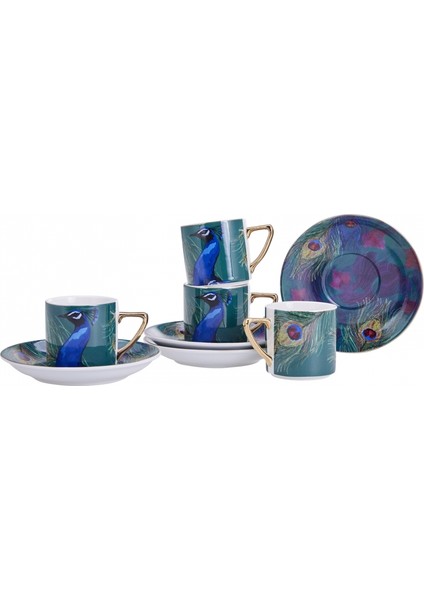 Peacock 4 Kişilik Kahve Fincanı Takımı 90 ml