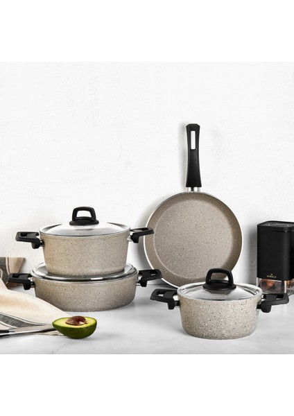Biogranit Grey New 7 Parça Tencere Seti