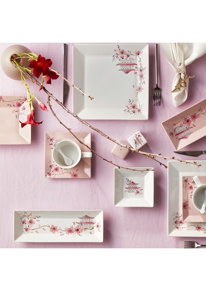 Minka 32 Parça 6 Kişilik Kare Porselen Kahvaltı/Servis Takımı