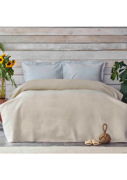 Remas Bej Çift Kişilik Softline Battaniye