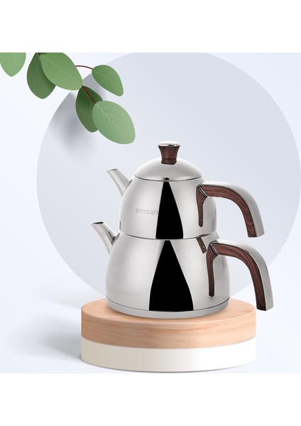 Yudum Midi İndüksiyon Tabanlı Wood Çaydanlık Takımı