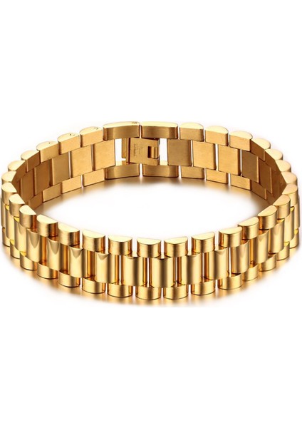 Gold 316 L Çelik Parlak ve Mat Erkek Bileklik EH89SR
