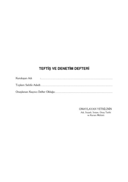 Teftiş Denetim Defteri