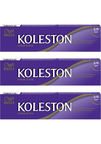 Koleston Tüp Boya 50 ml - 2.0 Siyah 3 Adet