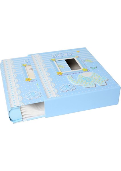 100'LÜK 10x15cm Kutulu Mavi Erkek Bebek Fotoğraf Albümü modelleri