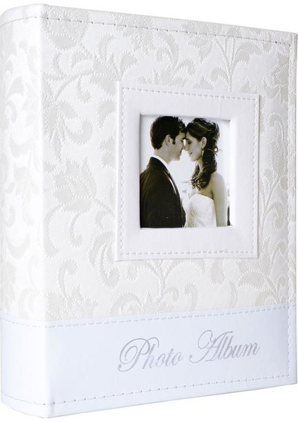 Beyaz Deri Pencereli Aile Fotoğraf Albümü 200 Adet 10x15 cm Ahşap Çerçeve