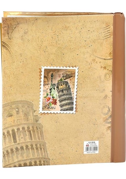 40 Sayfa 24x29 Cm. Yapışkanlı Piza Kulesi Desenli Manyetik Fotoğraf Albümü fiyatları