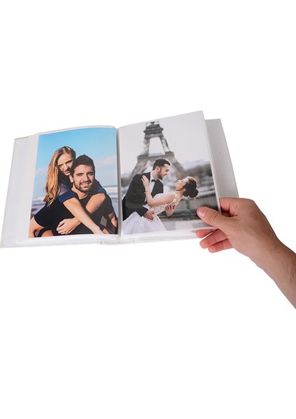 100'LÜK 15x21 cm Gerçek Deri Krem Renkli Gül Desenli Pencereli Fotoğraf Albümü fiyatları