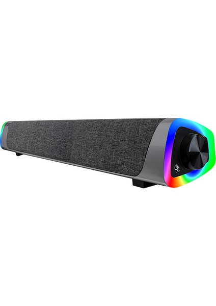 MD-SBT26 Siyah 3W*2 1200mAh Bluetooth,FM,TF Card Led Işıklı Soundbar Speaker