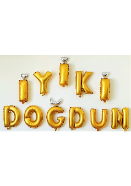 Gold Iyiki Doğdun Folyo Balon Seti