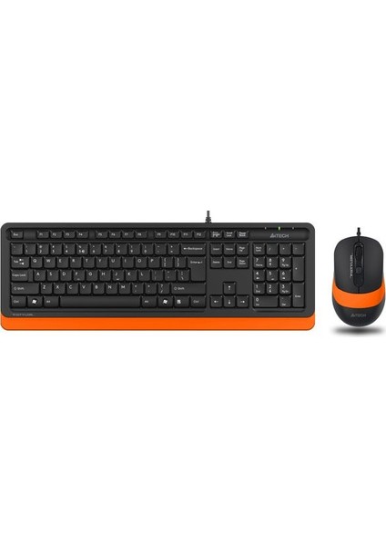 A4 Tech F1010 Kbl USB Qklavye-Mouse Set,turuncu-Si