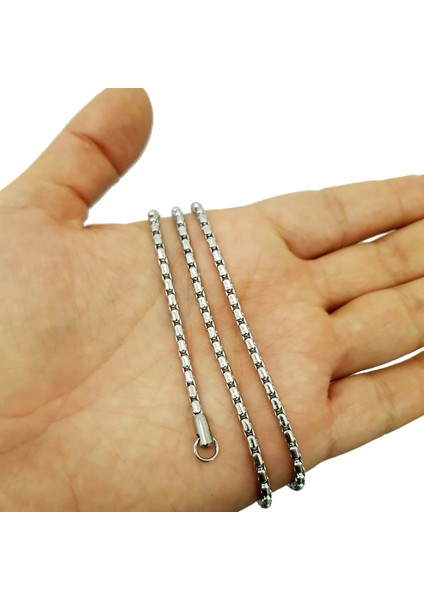 Gri 55 Cm. 3 Mm. Erkek Çelik Zincir EH68