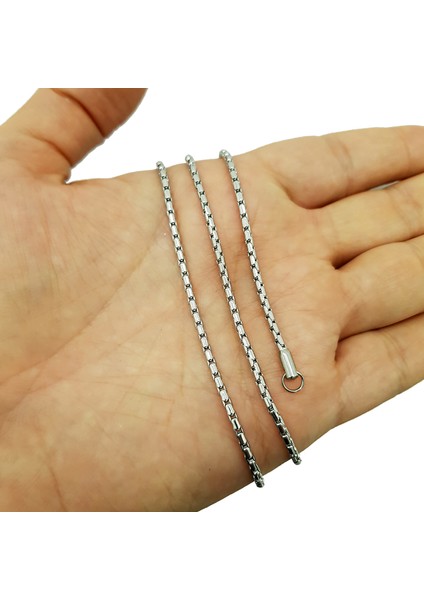 Gri 55 Cm. 2,2 Mm. Erkek Çelik Zincir EH67
