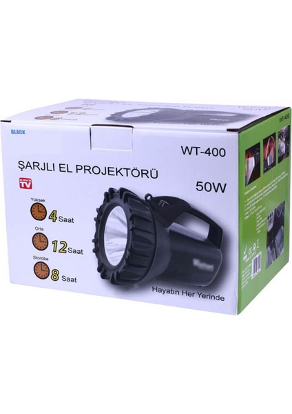 WT-400 Şarjlı 50 W Büyük Fener