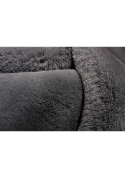 Yumuşak Yıkanabilir Koyu Gri Kuzu Post Halı modelleri